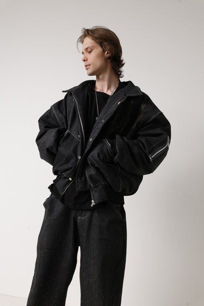 Icarus Jeans-Bomber-Jacke