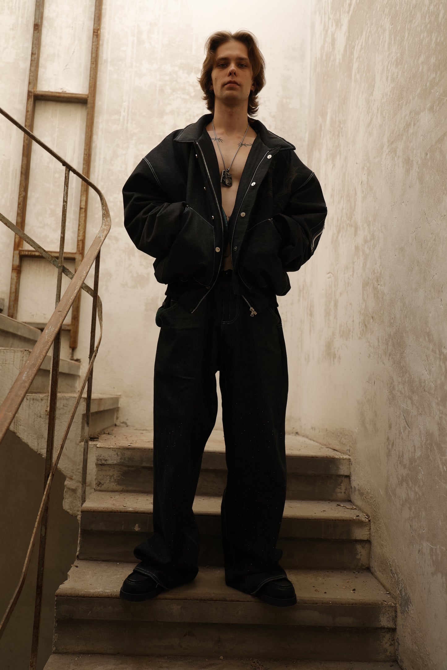 Icarus Jeans-Bomber-Jacke