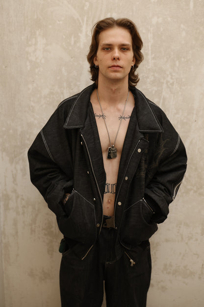 Icarus Jeans-Bomber-Jacke